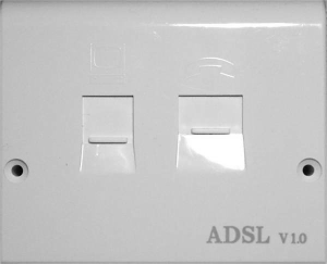 An ADSL Faceplate with built in microfilter.