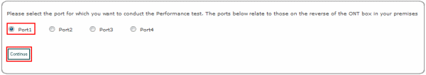 Select Port1 and click Continue