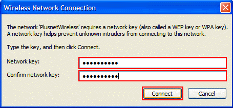 Enter your wireless key.