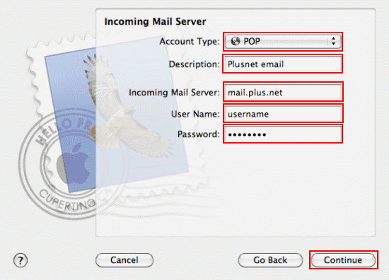 Fill in the Incoming Mail Server details.