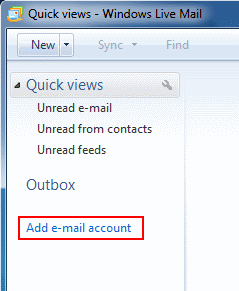 Click Add email account at the bottom left side of the screen.