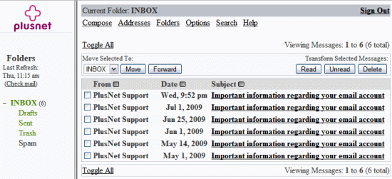 Webmail Layout