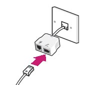 Plug the phone cable into the microfilters phone socket. 