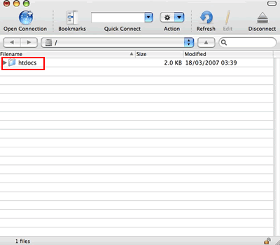 cyberduck - double click on htdocs