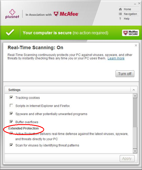Real-Time Scanning extended protection