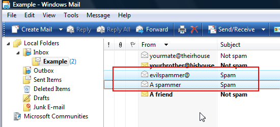 Windows Mail - Select Messages