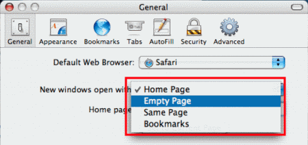 Preferences - General - New Windows