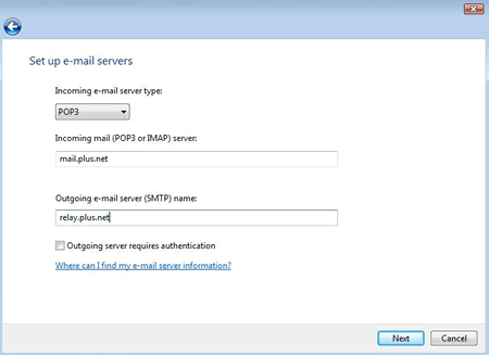 Vista - Windows Mail - email address