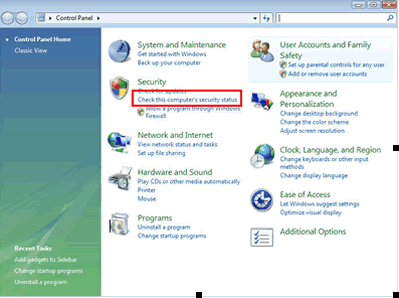 Windows Vista - Control Panel