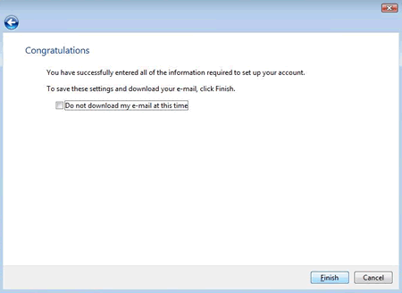 Vista - Windows Mail -username and password
