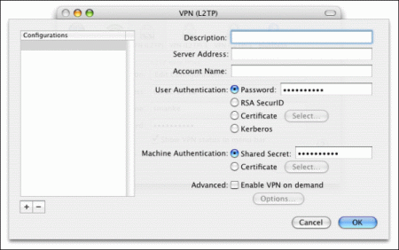 VPN Configuration Page