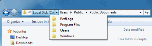 Windows 7 - My Computer Breadcrumbs